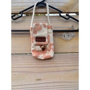 Nintendo DS Lite Canvas Carrying Case Peach Floral Hibiscus Toggle Pouch Bag
